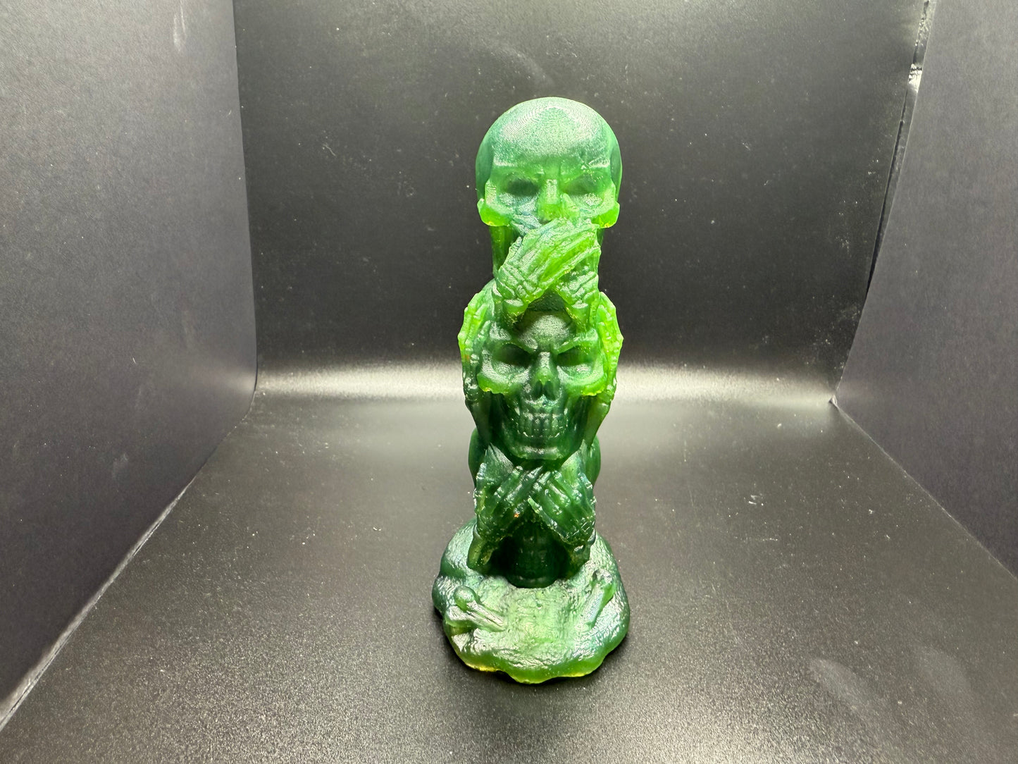 Three Wise Skulls Resin Figurine
