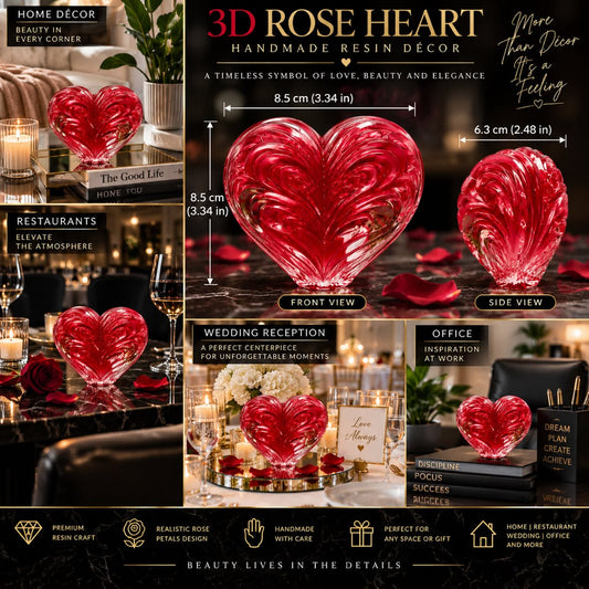3D Rose Heart